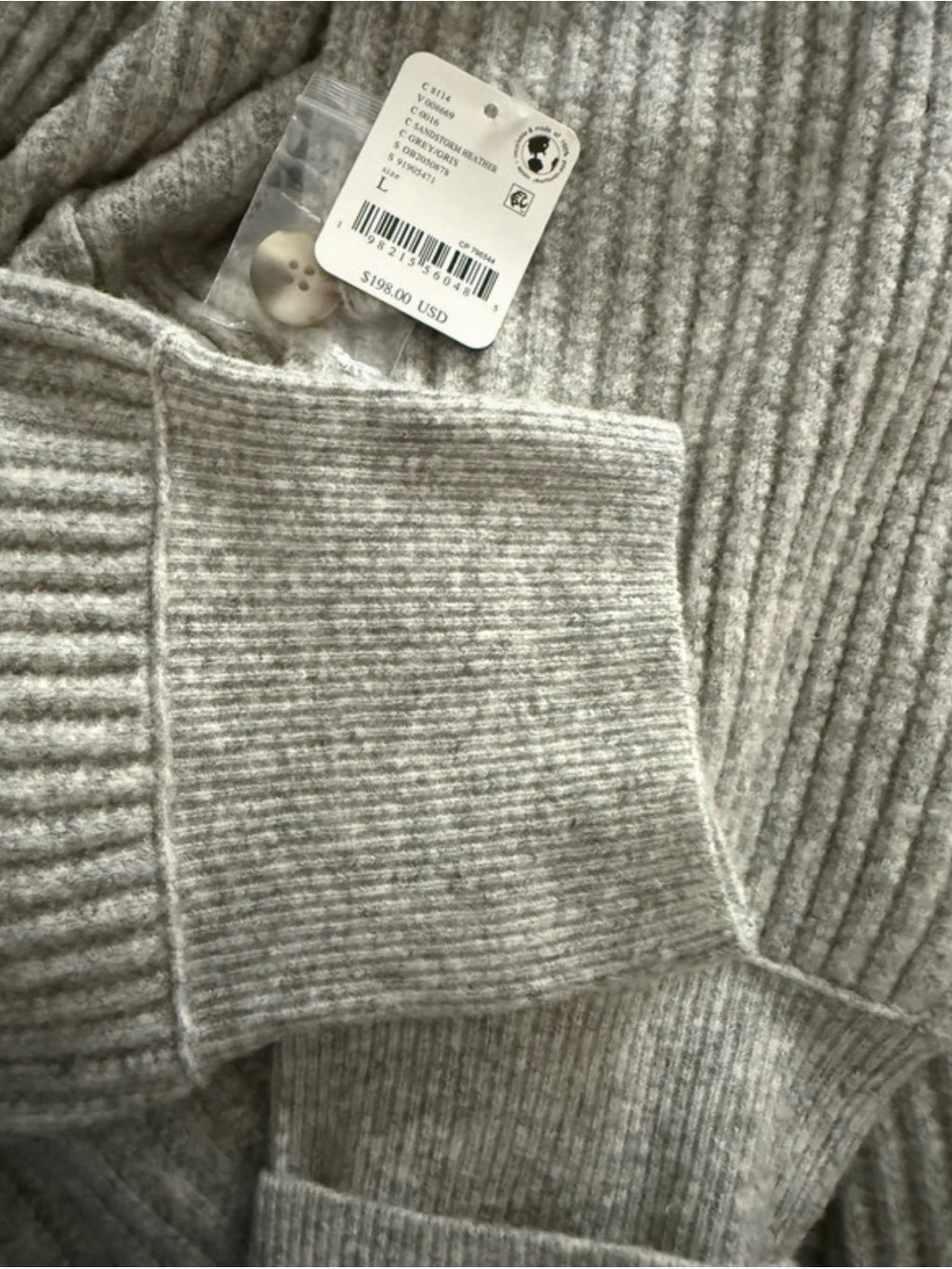 Free People Gray Sandstone Ribbed Button-Front Cardigan - Picture 2 of 8